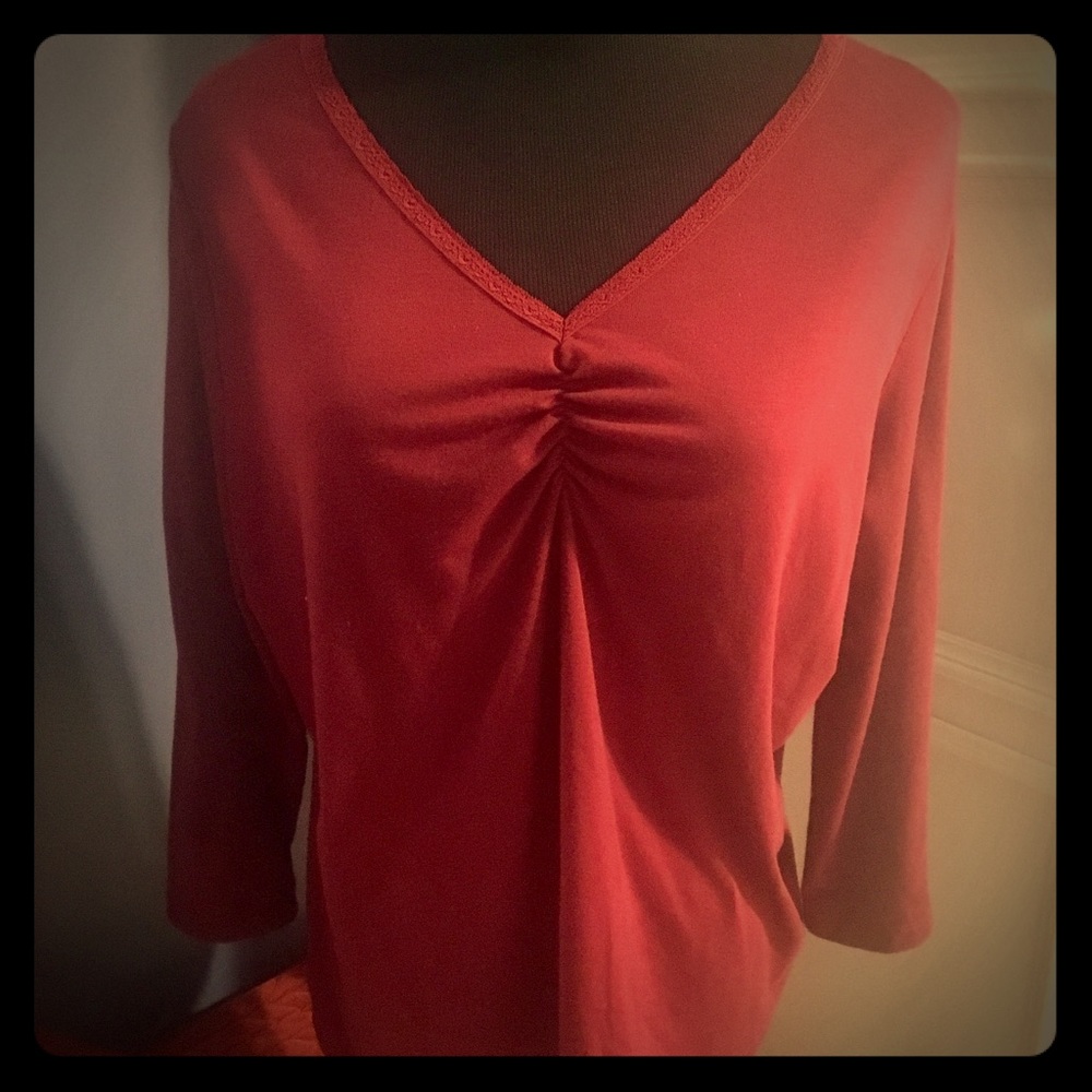 Dark Red 3/4 sleeve top